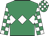 Emerald, white diamond hoop, emerald and white checked sleeves and cap