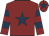 Maroon, dark blue star, maroon, dark blue hooped sleeves, maroon, dark blue star cap