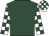 Dark green, white and dark green check sleeves and cap