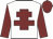 White, maroon cross of lorraine, sleeves and cap