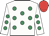 White, emerald green spots, red cap