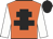 Orange, black cross of lorraine, white sleeves, black cap