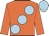 Orange, large light blue spots, light blue cap