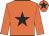 Orange, black star and star on cap