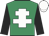 Emerald green, white cross of lorraine, black sleeves, white cap