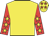 Yellow, red sleeves, yellow stars, yellow cap, red stars