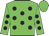 Green, black spots, green cap