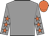 Grey, orange stars on sleeves, orange cap