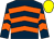 Dark blue, orange chevrons, yellow cap