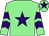 Light green, purple star, chevrons on sleeves, light green cap, purple star