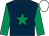Dark blue, emerald green star and sleeves, white cap