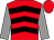 Red, black chevrons, grey sleeves, red cap