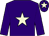 Purple, beige star and star on cap