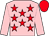 Pink, red stars, pink sleeves, red cap