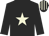 black, beige star, striped cap