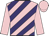 Pink, purple diagonal stripes, pink sleeves and cap