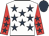 White, dark blue stars, red sleeves, dark blue stars, dark blue cap