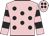 Pink, black spots, hooped sleeves and spots on cap