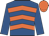 Royal blue, orange chevrons, royal blue sleeves, orange cap