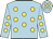Light blue, yellow spots