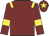 Maroon, yellow epaulets, armlets and star on cap