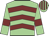 Light green, maroon chevrons and armlets, striped cap