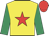 Yellow, red star, emerald green sleeves, red cap