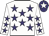 White, purple stars, purple cap, white star