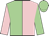 Light green and pink (halved), sleeves reversed, light green cap