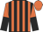 Orange and black stripes, halved sleeves, orange cap