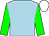 LIGHT BLUE, GREEN sleeves, WHITE cap