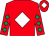 Red, white diamond, red sleeves, emerald green diamonds, red cap, white diamond