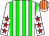 White body, big-green striped, white arms, red stars, white cap, orange striped