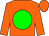 Orange body, big-green disc, orange arms, orange cap