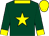 Dark green, yellow star, yellow collar, cuffs and  cap
