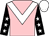 Pink, white chevron, black sleeves, white stars, white cap