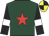 Dark green, red star, black sleeves, white armlet, black & yellow quartered cap