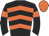 Black, orange chevrons, armlets and cap