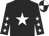 Black, white star, white stars on sleeves, quartered cap