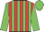green, red stripes, green sleeves and cap