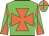 Green, orange maltese cross, green sleeves, orange diabolo, quartered cap