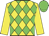 Yellow and green diamonds, yellow sleeves, green cap