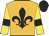 Old gold, black fleur de lys, gold sleeves, black armbands and cap