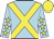 Light blue, yellow cross belts, light blue sleeves, yellow stars and cap