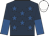 Dark blue, royal blue stars, halved sleeves, white cap
