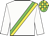 White, green and yellow sash, green and yellow check cap