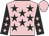 Pink, black stars, black sleeves, pink stars, pink cap