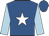 Royal blue, white star, light blue sleeves