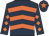 Dark blue, orange chevrons, diamonds on sleeves, dark blue cap, orange star