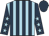 Light blue and dark blue stripes, dark blue sleeves, light blue stars, dark blue cap